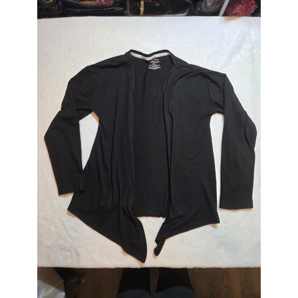 317 Live 2 Lounge Women's Black Open Front Cardigan Sweater Long Sleeve Size S